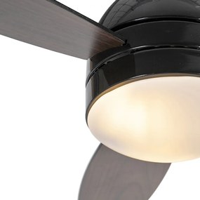 Ventilatore da soffitto nero con stampa legno 96 cm con telecomando - Rotar