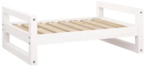 Cuccia per cani bianca 75,5x55,5x28cm in legno massello di pino