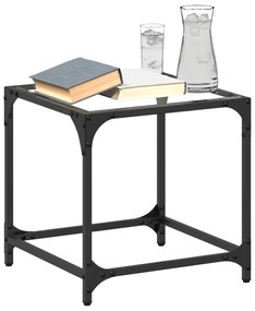 Tavolini Con Piano İn Vetro Trasparente 2 Pz 40x40x40cm Acciaio /