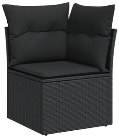 Set Divani da Giardino 4 pz con Cuscini Nero in Polyrattan