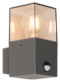 Lampada da parete per esterni grigio scuro con sensore di movimento IP44 - Denmark