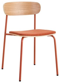 Set di 2 sedie da pranzo in colore rosso-naturale Adriana - Marckeric