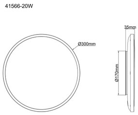 Globo 41566-20W - Plafoniera LED NIELSEN LED/20W/230V 4000K diam. 30 cm bianca