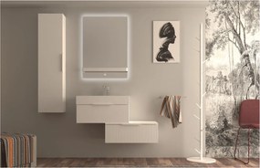 Mobile da bagno sospeso sotto lavabo L 70 x H 25 x P 44 cm bianco laccato opaco, 1 cassetto BADEN HAUS Modula