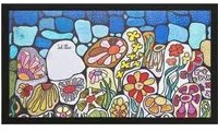 Zerbino Gomma Dipinto Artistico Jack Ottanio Pop Art 40x70 cm Antiscivolo Stone Garden (G)