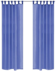 Tende in Voile 2 pz 140x175 cm Blu Reale