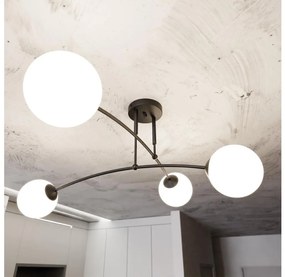 Lampadario a sospensione con supporto rigido PREGOS 4xE14/10W/230V nero