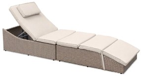 Lettino da giardino in rattan bianco/beige Akland - Bonami Selection
