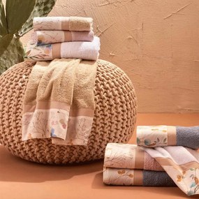 Set asciugamano bagno viso e ospite Biancoperla Flores