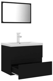 Set mobili da bagno nero in truciolato