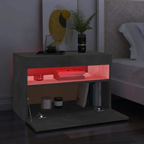 Mobili porta tv con luci led 2 pz grigio cemento 60x35 cm