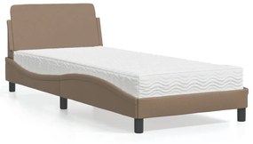 Letto con materasso cappuccino 90x200 cm in similpelle