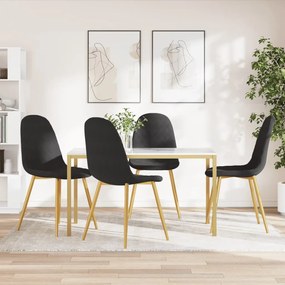 Sedie Da Pranzo 4 Pz Nere İn Velluto /