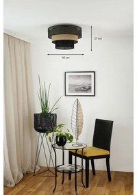 Brilagi - Lampada da soffitto DAKOTA LUNETA 1xE27/15W/230V Ø45 cm nero/rattan