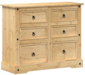 Cassettiera corona 110x43x91 cm in legno massello di pino