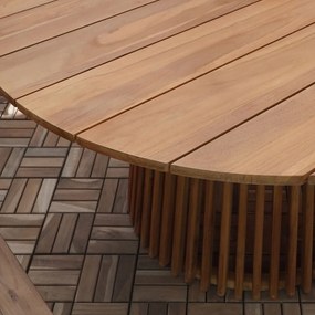 Tavolo da pranzo da giardino rotondo in teak massiccio ø 120 cm Lorca – House Nordic