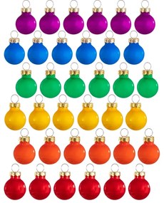 Set di palline di Natale in vetro fatte a mano 36 pz ø 2 cm Rainbow Mini – Sass &amp; Belle