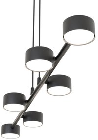 Lampadario Minimal Afrodite Acciaio Nero 6 Luci Gx53 Ip20