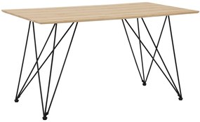 Tavolo da pranzo legno chiaro e nero 140 x 80 cm KENTON Beliani