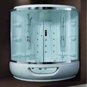 Kamalu - Vasca idromassaggio con box doccia 150x150cm | K-PL500
