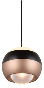Apparecchio a sospensione LED con paralume in metallo ø 15,5 cm in colore nero-rame Orbit - Trio Select