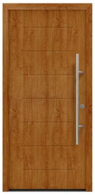 Porta d'ingresso HORMANN ISO PRO SECUR L 90 x H 210 cm rovere dorato tirare a sinistra