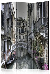 Paravento design Venezia romantica - architettura in mattoni della città sull'acqua