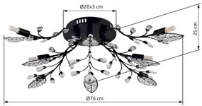 Globo 63007-8 - Plafoniera JANIS 8xG9/5W/230V Ø 76 cm