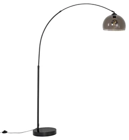 Lampada ad arco intelligente nera con vetro fumé incl. WiFi G95 - Arc