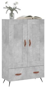 Credenza grigio cemento 69,5x31x115 cm in legno multistrato