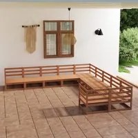 Set Divani da Giardino 10 pz in Legno Massello di Pino cod mxl 37152