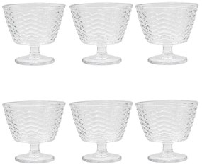 Set 6 coppette gelato in vetro decorato Tahiti
