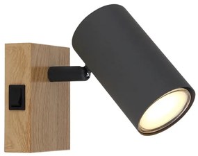 Globo 57911-1G - Faretto da parete ROBBY 1xGU10/25W/230V grigio/marrone