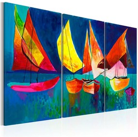 Quadro dipinto Barche a vela colorate