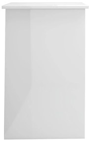 Scrivania Bianco Lucido 100x50x76 cm in Legno Multistrato