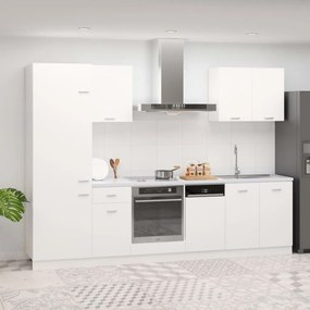 Set armadi da cucina 7 pz bianco in truciolato