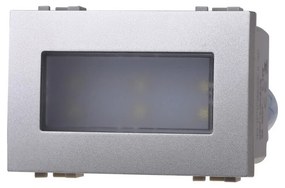 Segnapasso Led 3 moduli 2,4W da incasso per scatola 503 grigio IP20 Bianco freddo 6000K compatibile anche con BTicino Livinglight