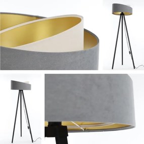 Lampada da terra GALAXY 1xE27/60W/230V grigio/crema/wenge