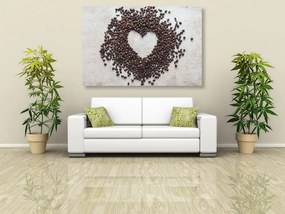 Quadro su tela – Cuore di chicchi di caffè