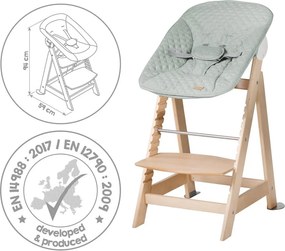Seggiolone verde chiaro/di colore naturale Style Born Up 2in1 – Roba
