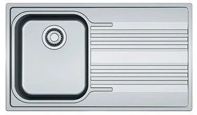 Lavello integrato 1 vasca con gocciolatoio a destra FRANKE Smart inox L 50 x L 86 cm argento