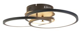 Lampada da soffitto nera 45 cm con LED 3 gradini dimmerabile - Rowin