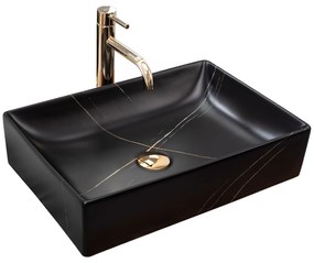 Lavabo da appoggio Rea Inga Black Marble Mat