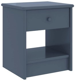 Comodino Grigio Chiaro 35x30x40 Cm İn Legno Massello Di Pino /