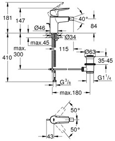 GROHE 32560002 - Miscelatore per bidet START, taglia S, finitura cromo lucido