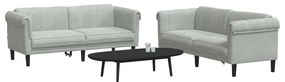 Set di divani 2 pz grigio chiaro in velluto