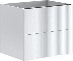 Cassettiera Opera 2 cassetti, cannettato laccato opaco bianco L59,5 H50 P45,5 cm
