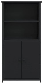 Credenza nera 62x36x121,5 cm in legno multistrato