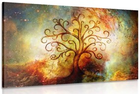 Quadro su tela – Albero della vita con astrazione dell'universo