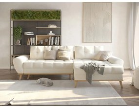 Divano letto angolare crema (penisola a destra) Balitco - Ropez